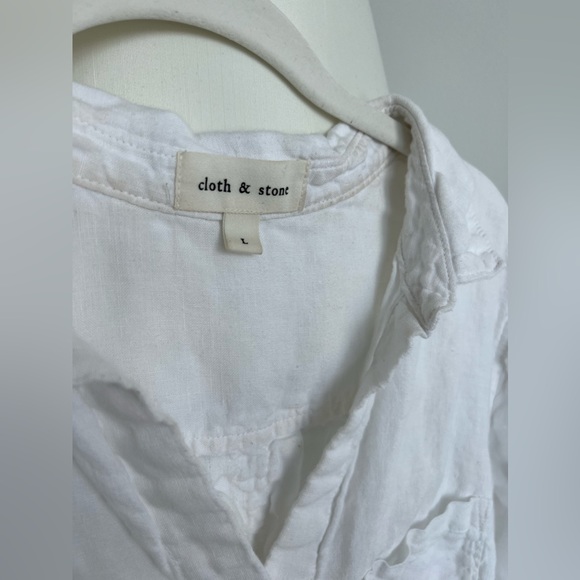 Basic White Linen Button Up - Picture 2 of 2